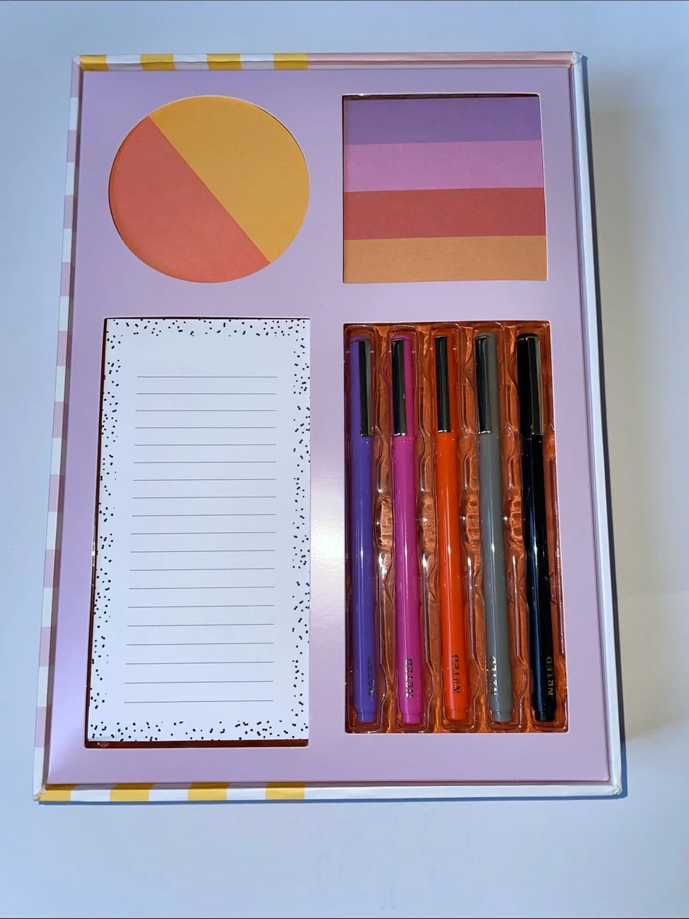 NIB Home Office Multi-Color Stationery Set - Pink, Orange, Purple, Yellow
